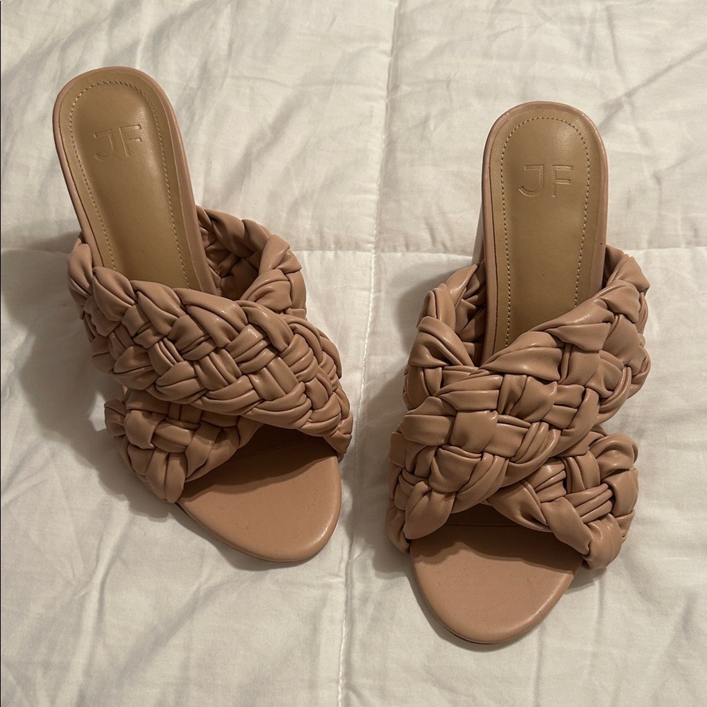 JustFab Braided Nude Mules NWOT Size 8